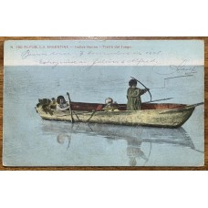 ABORIGENES INDIOS ONAS TIERRA DEL FUEGO ANTIGUA TARJETA POSTAL INDIGENAS